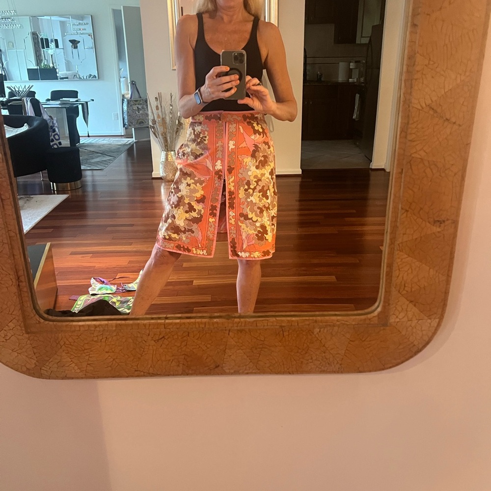 Emilio Pucci Vintage Skirt - Orange and Brown Floral.